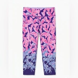 Lilly Pulitzer Jolene Luxletic Crop Leggings | Wild Child Zebra Floral EUC